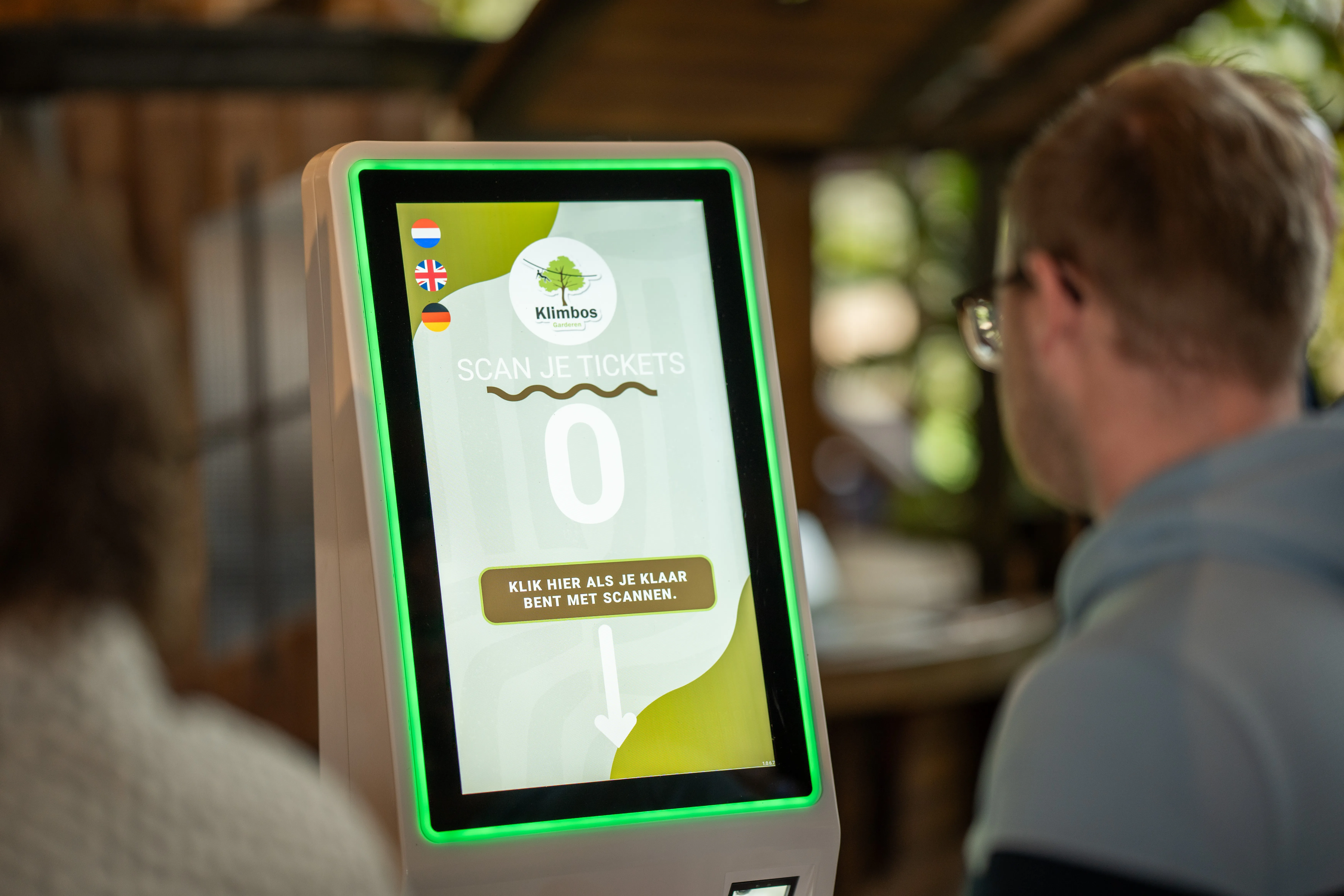 A check-in screen from Klimbos Garderen